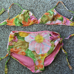 Vintage 60s 70s Cotton Bikini Bathingsuit Swimsuit